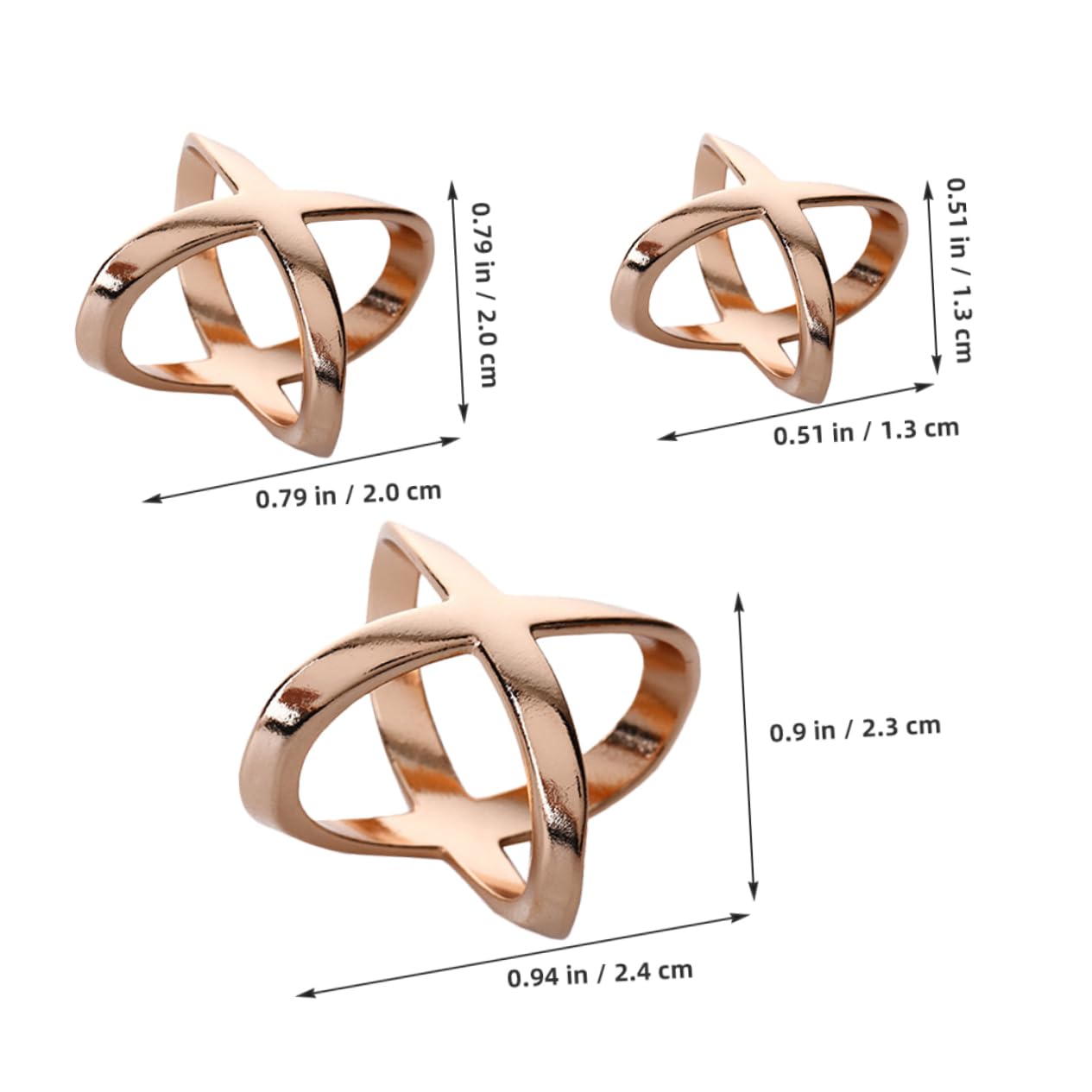 DOITOOL Anello per Sciarpa Oro Rosa 3 Pezzi Lega