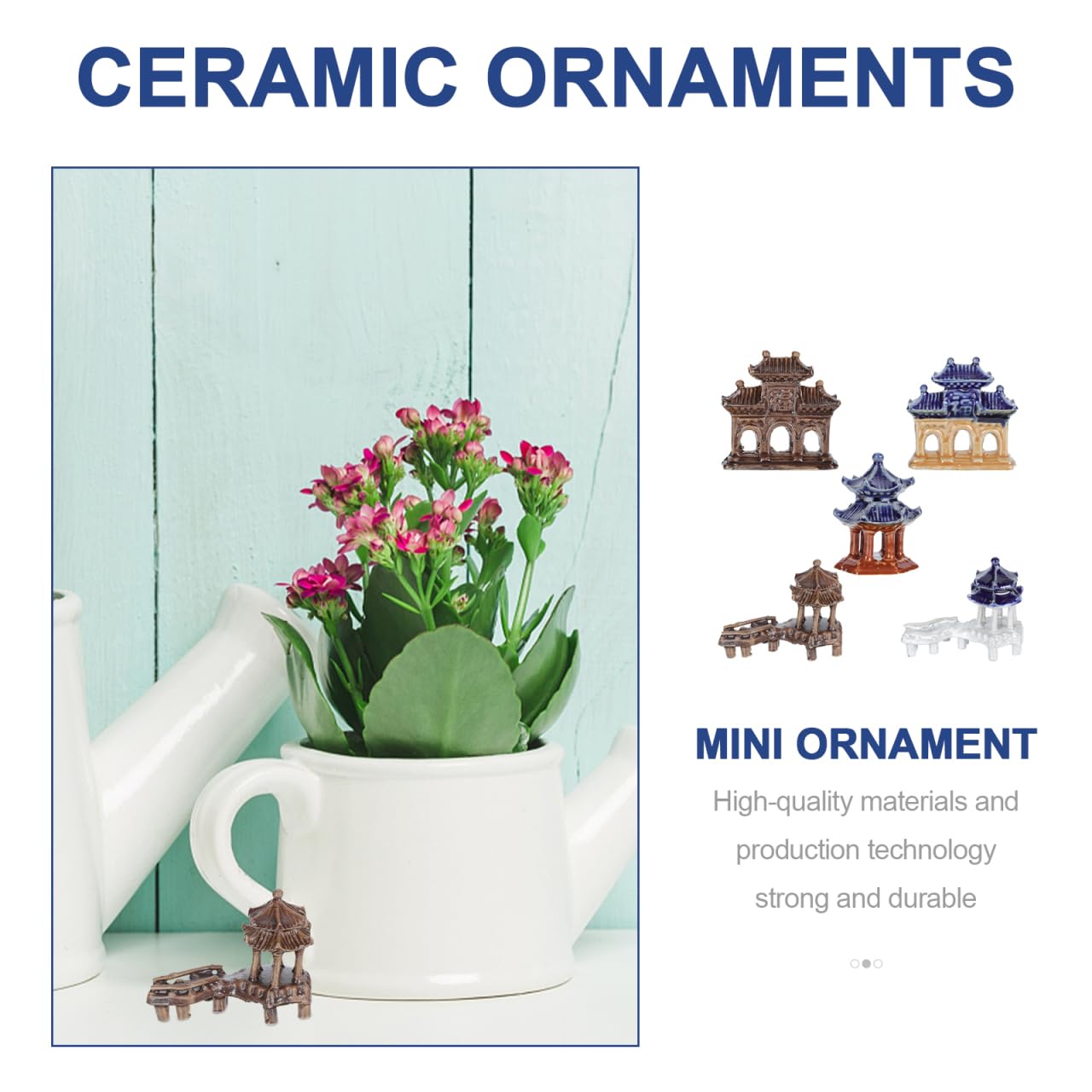 DOITOOL mini pagode giardino zen 5 pezzi colorate 6,5 cm