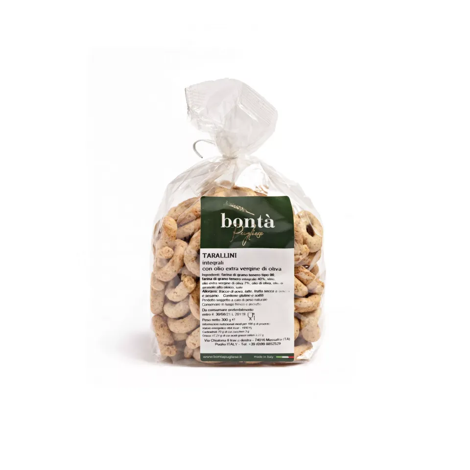 Bontà Pugliese Tarallini Integrali 300 g all'olio evo
