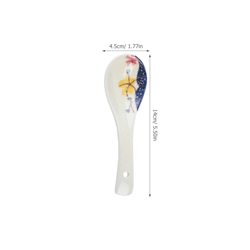 Doitool cucchiai zuppa ceramica asiatici 6 pezzi 14 cm