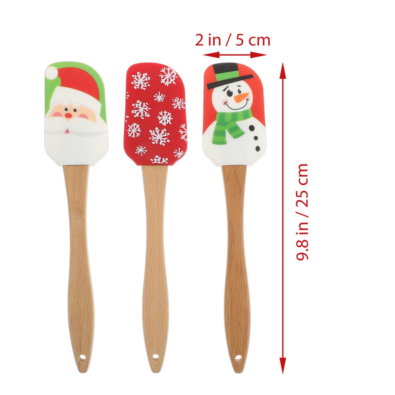 DOITOOL spatole silicone natalizie set 4 pezzi manico legno