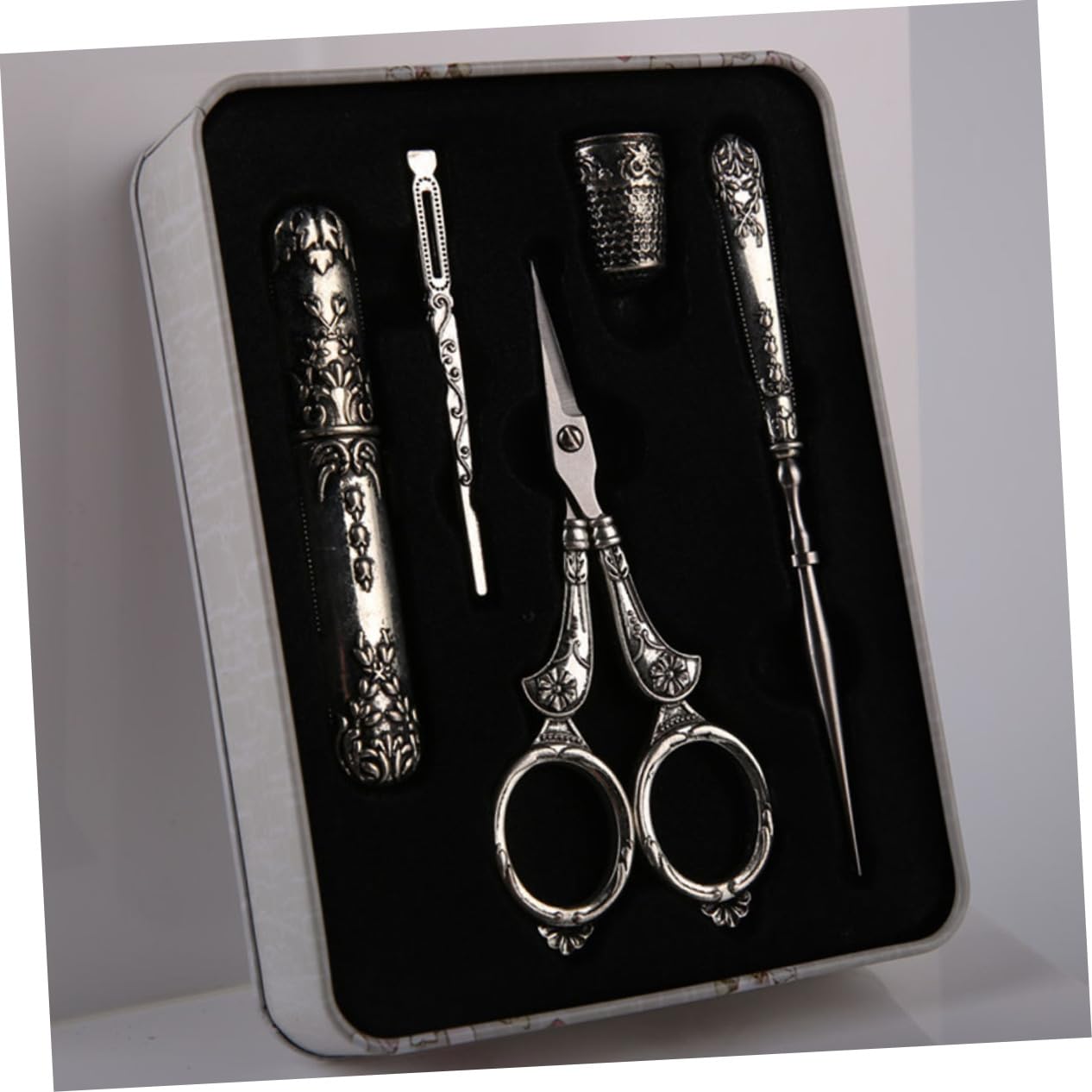 DOITOOL forbici da ricamo acciaio inox 5 pezzi argento