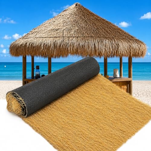 GrecoShop Copertura Paglia Sintetica 1x10 m Giallo Ocra
