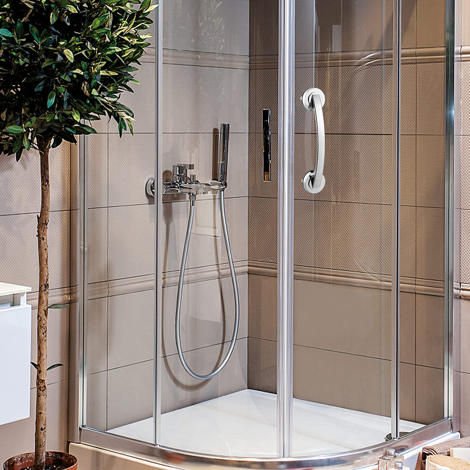 DOITOOL Maniglione Bagno a Ventosa Argento Sicurezza
