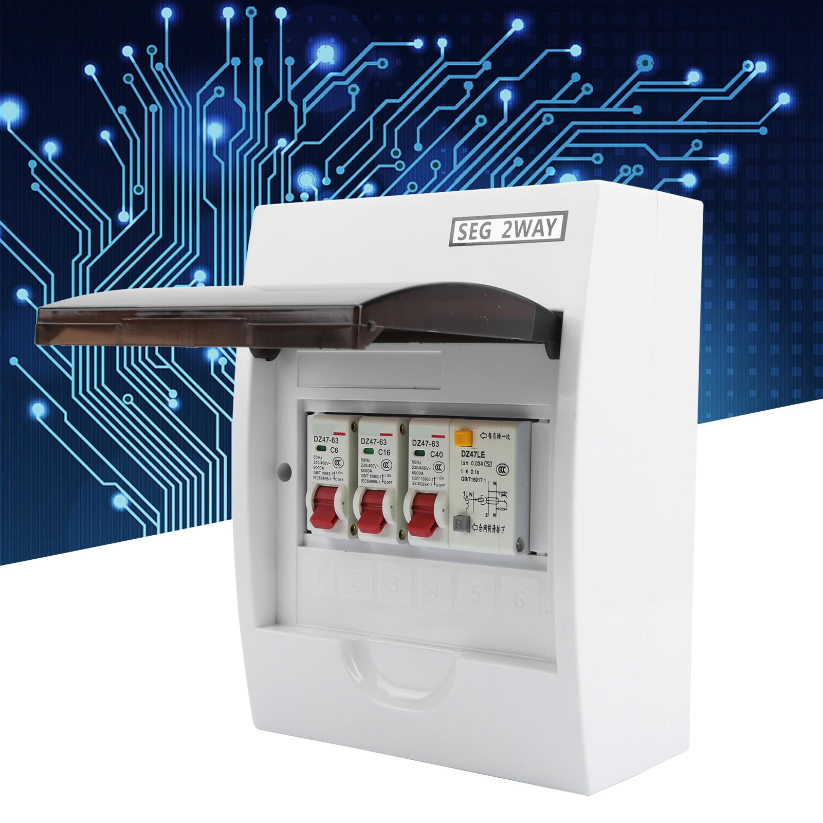 Saluaqui scatola fusibili 2 vie RCD 40A ABS