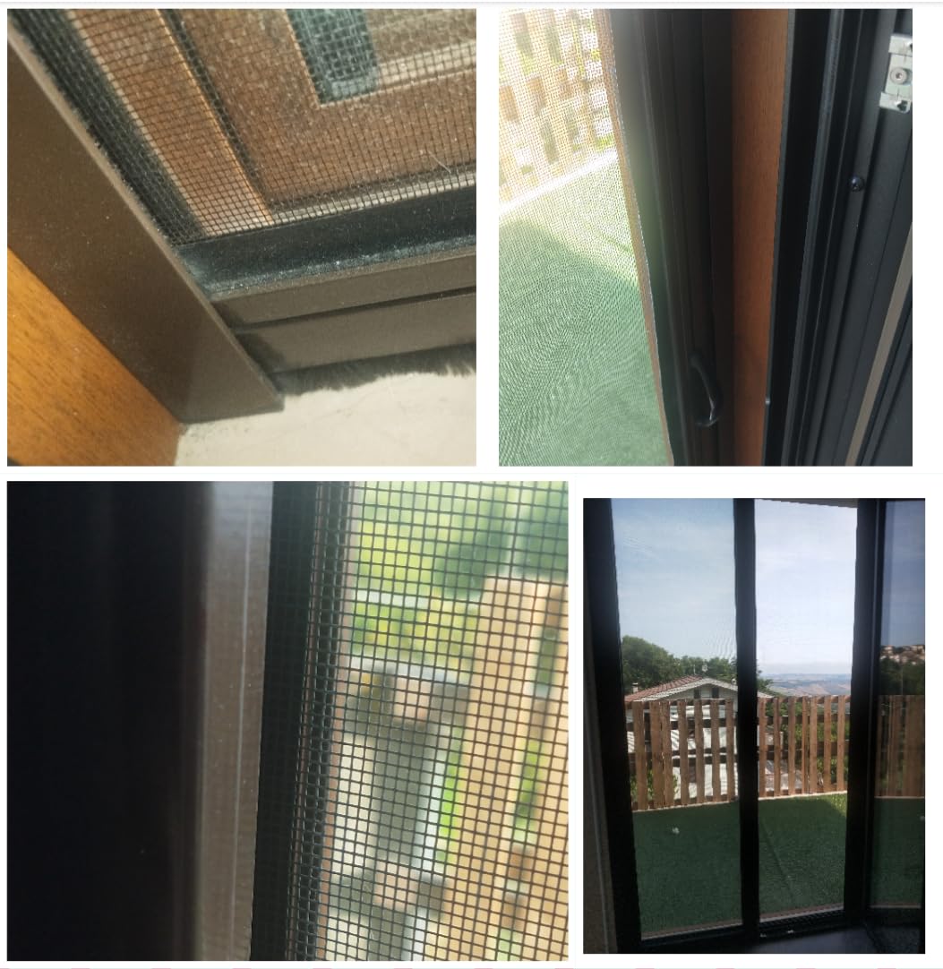 GrecoShop zanzariera a rullo 150x250 porta marrone alluminio