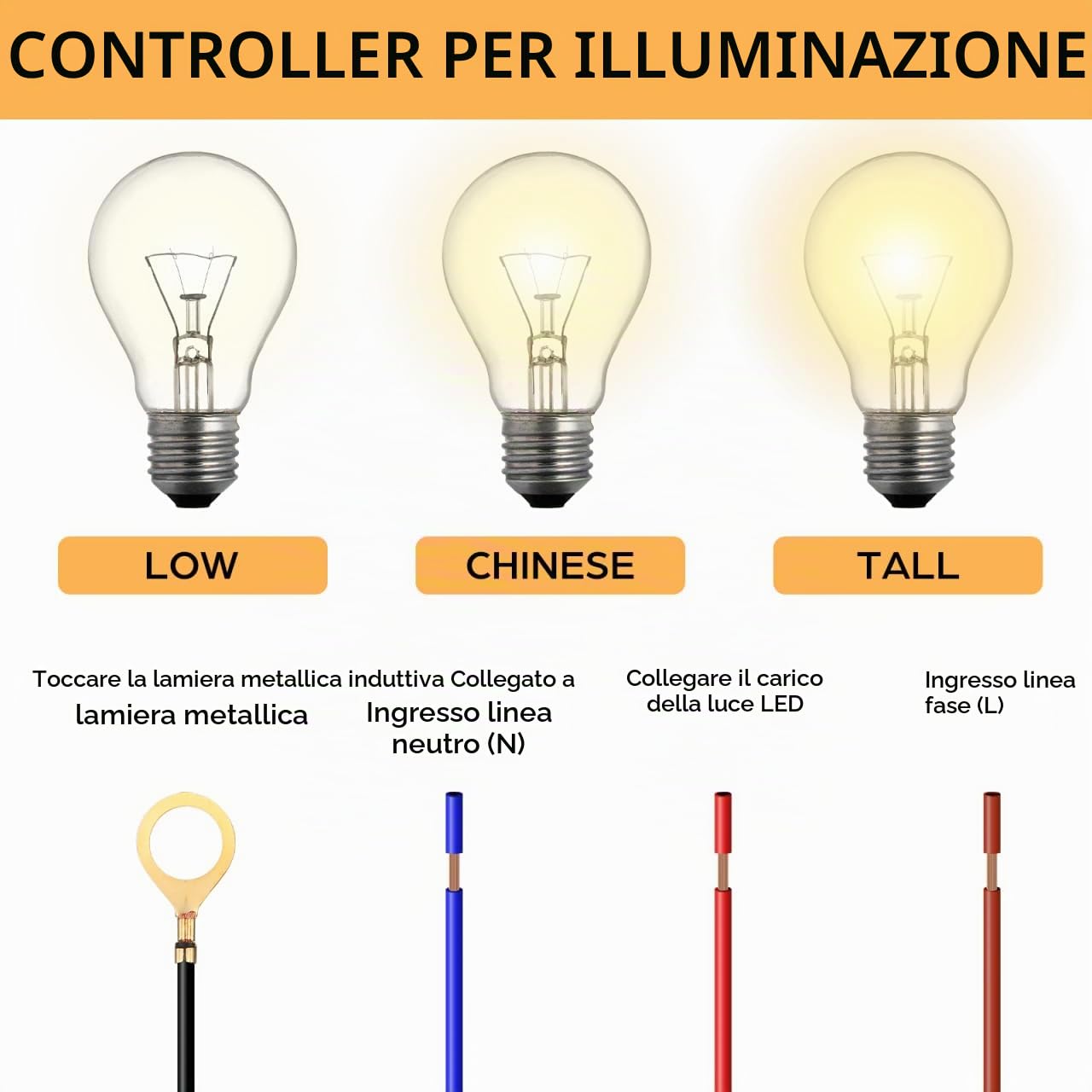 DOITOOL Interruttore touch dimmer 4 vie lampada tavolo 250V