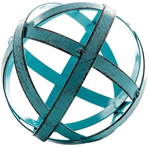 Yexati sfera decorativa metallo blu 11 cm
