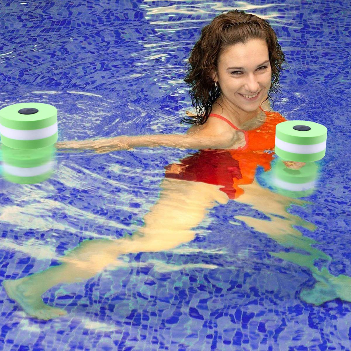 DOITOOL Manubri acqua piscina fitness EVA verdi aerobica