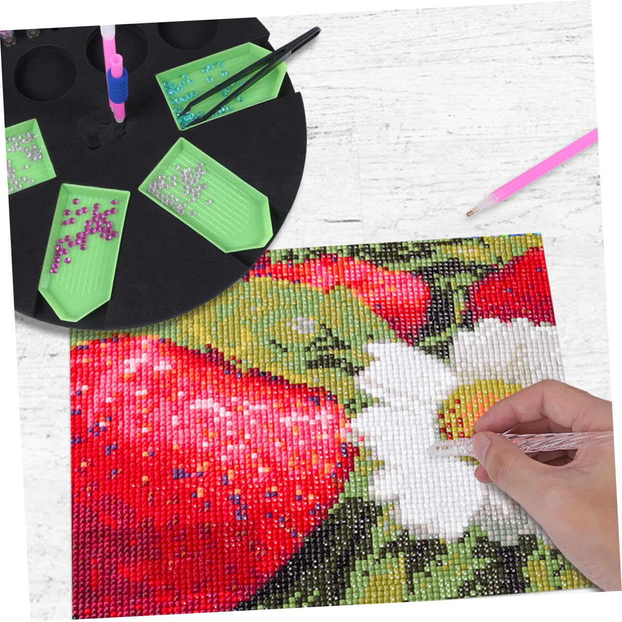 DOITOOL Vassoio Silicone Nero Diamond Painting 4 Piastre