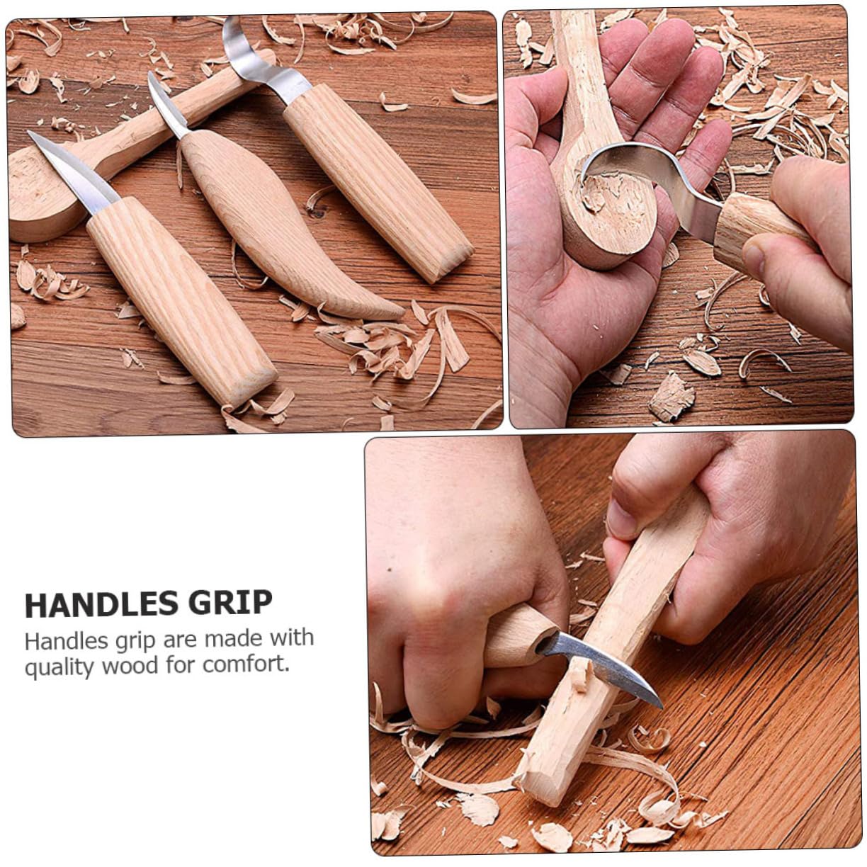 DOITOOL Set Coltelli Intaglio Legno 3 Pezzi con Supporto