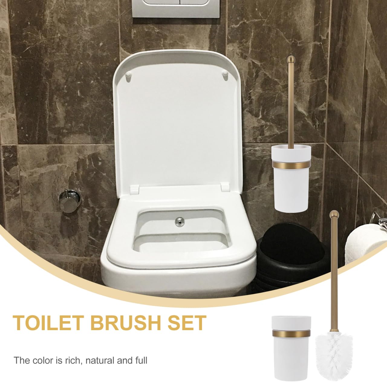 Doitool F6706 Porta Scopino WC Ottone Anticato Ceramica