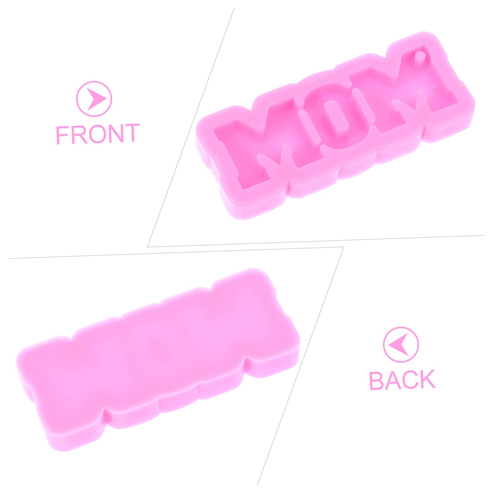 DOITOOL Stampo Silicone Portachiavi Mamma 2 Pezzi 7,5x3 cm