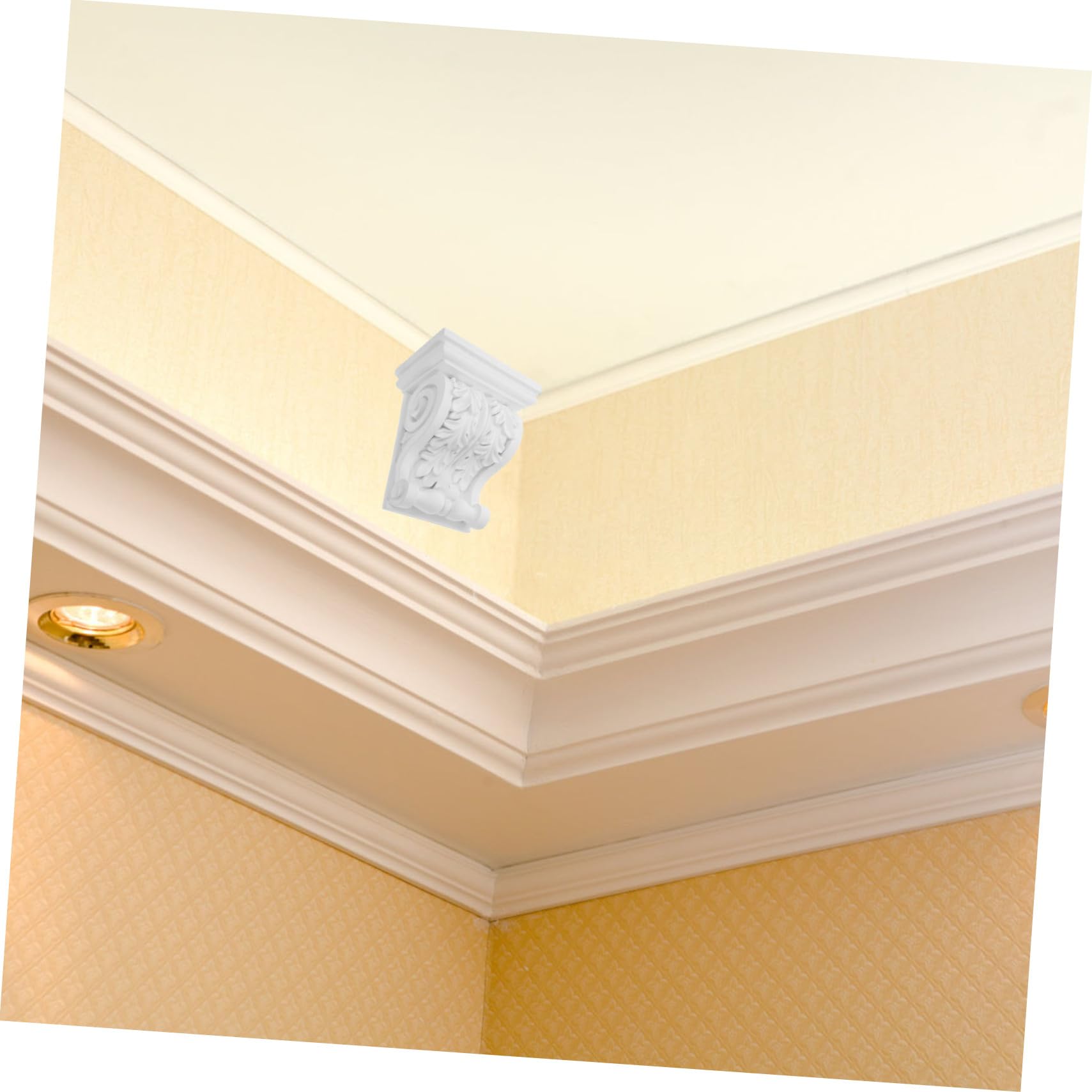 DOITOOL Mensola Decorativa PU Bianca Stile Europeo 17,8 cm