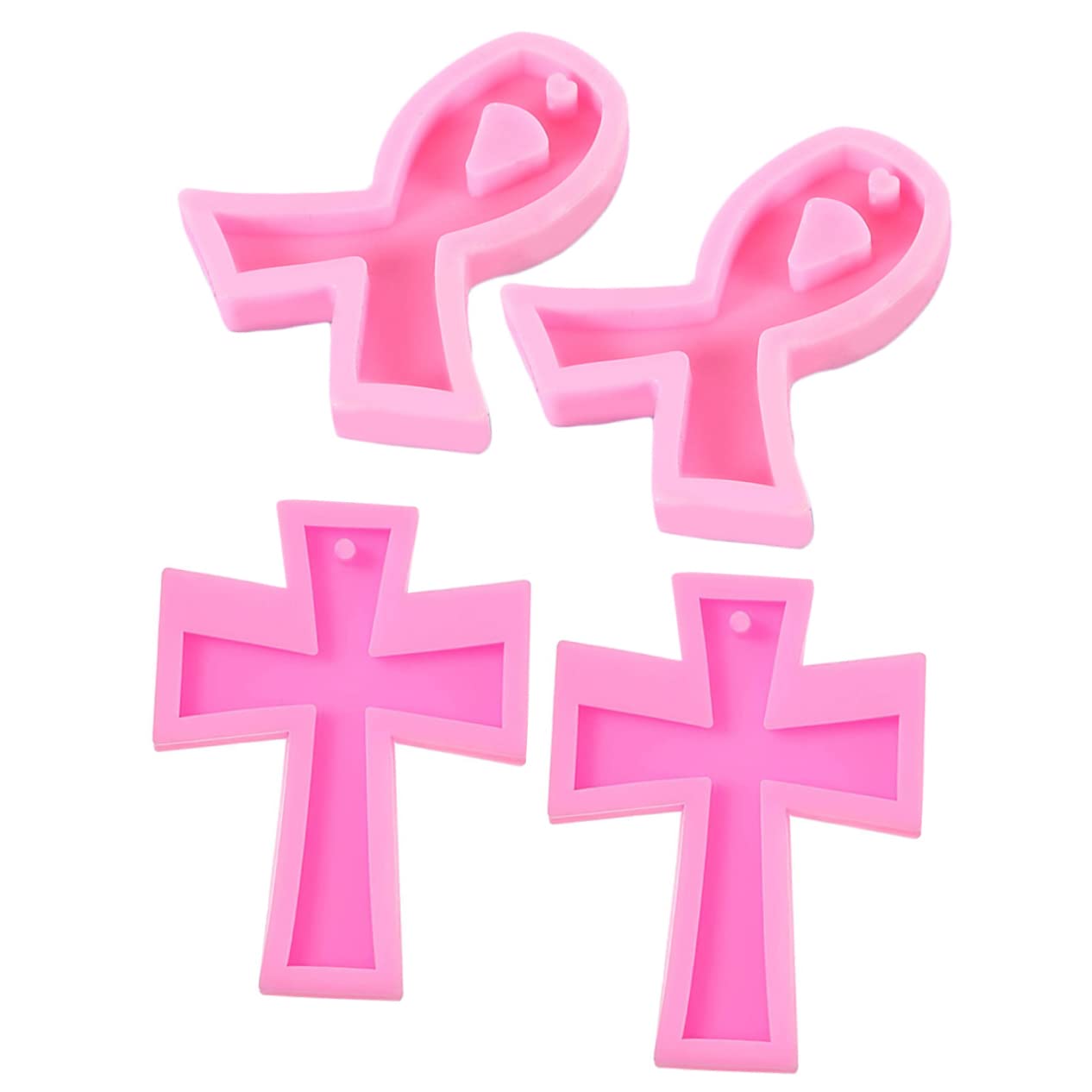 DOITOOL Stampo Silicone Croce Nastro Rosa 4 Pezzi