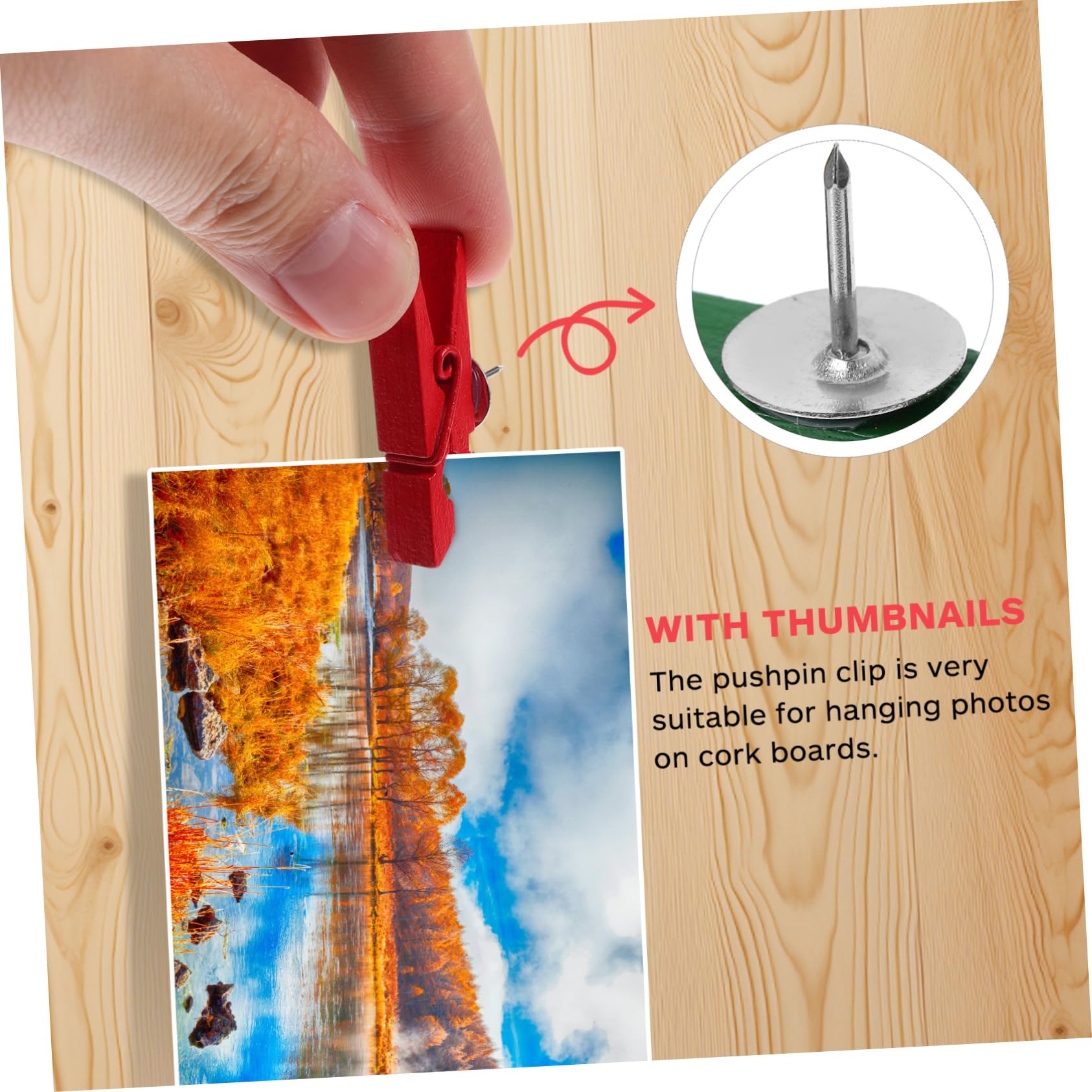 Doitool Puntine Legno con Clip 50 pezzi 3,5 cm