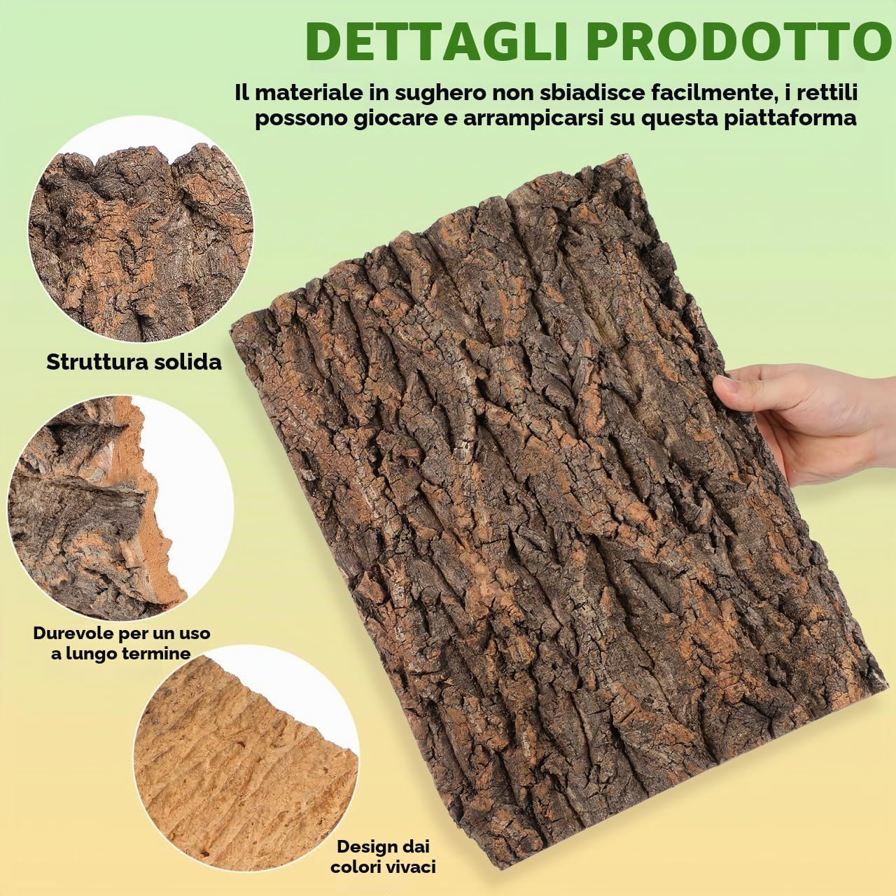 DOITOOL Corteccia Sughero Rettili 40x30 cm Terrario