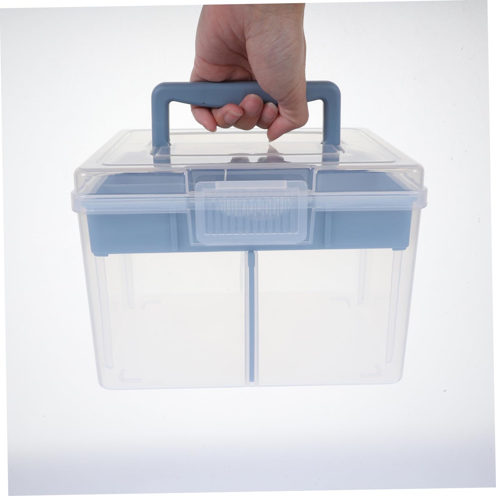 DOITOOL Scatola Portamonete Blu Plastica 2 Livelli 20 cm