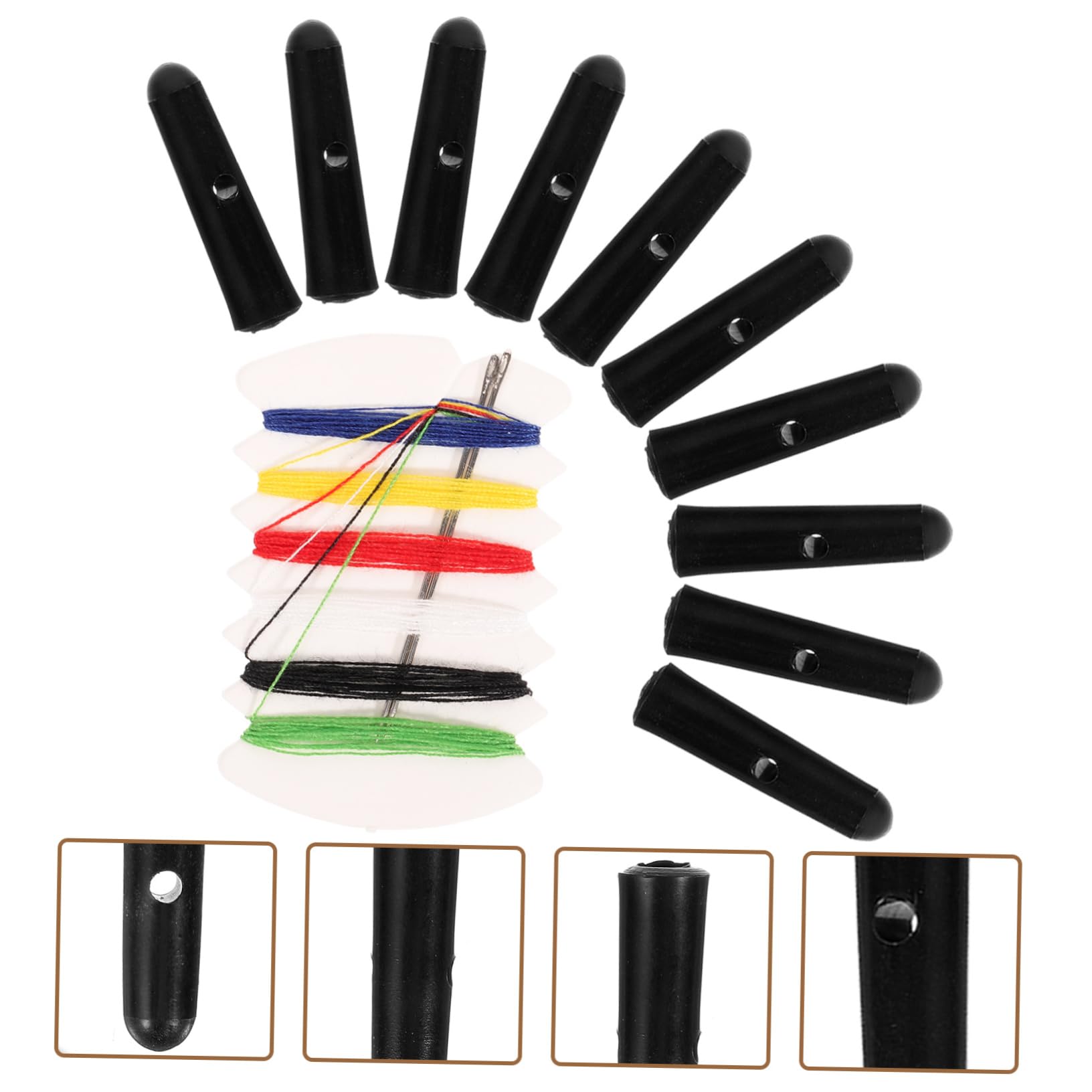 Doitool Perline Coda Ombrello 10 Pezzi Nere 2,5 cm Ricambio
