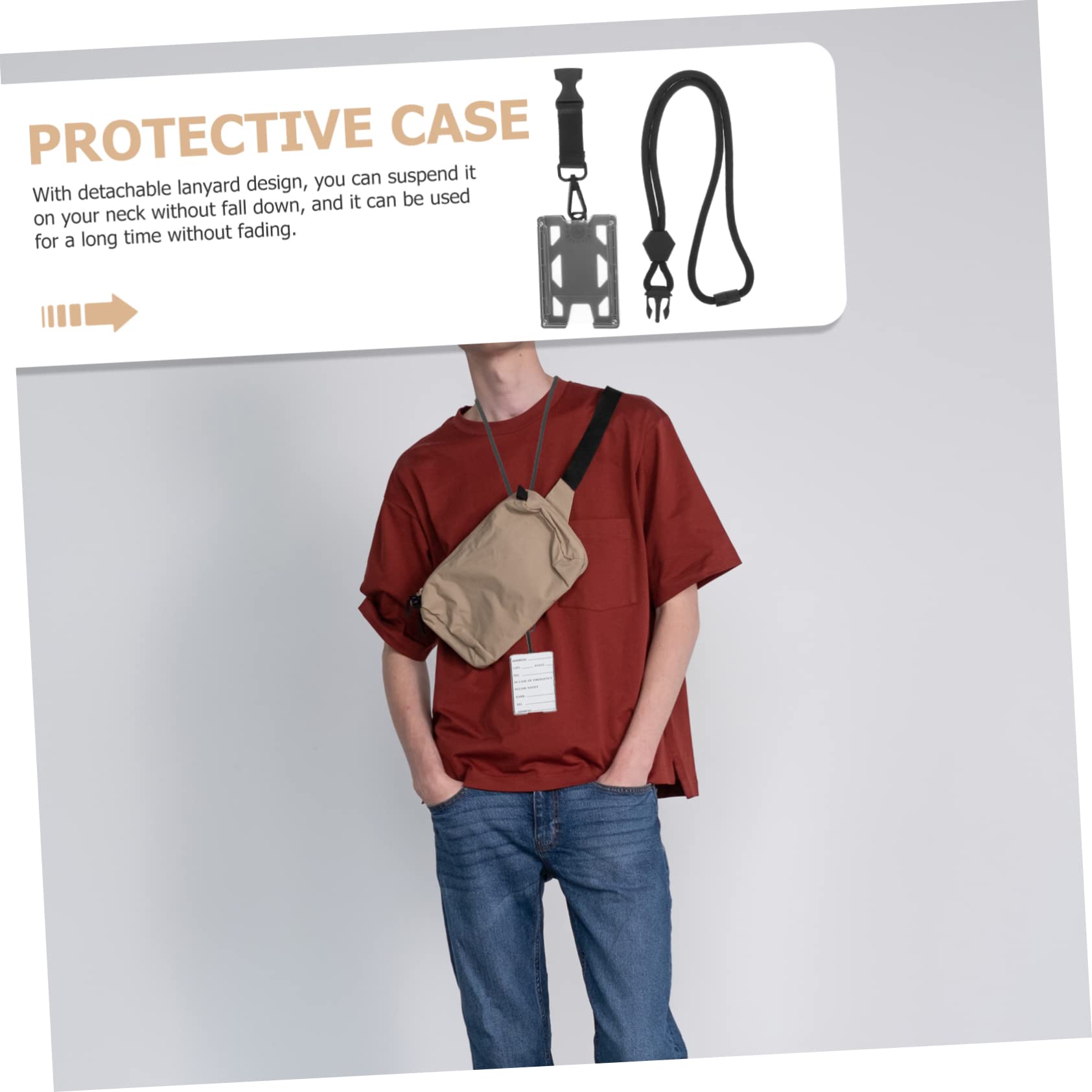 DOITOOL Porta Badge con Cinghia Nero da Lavoro