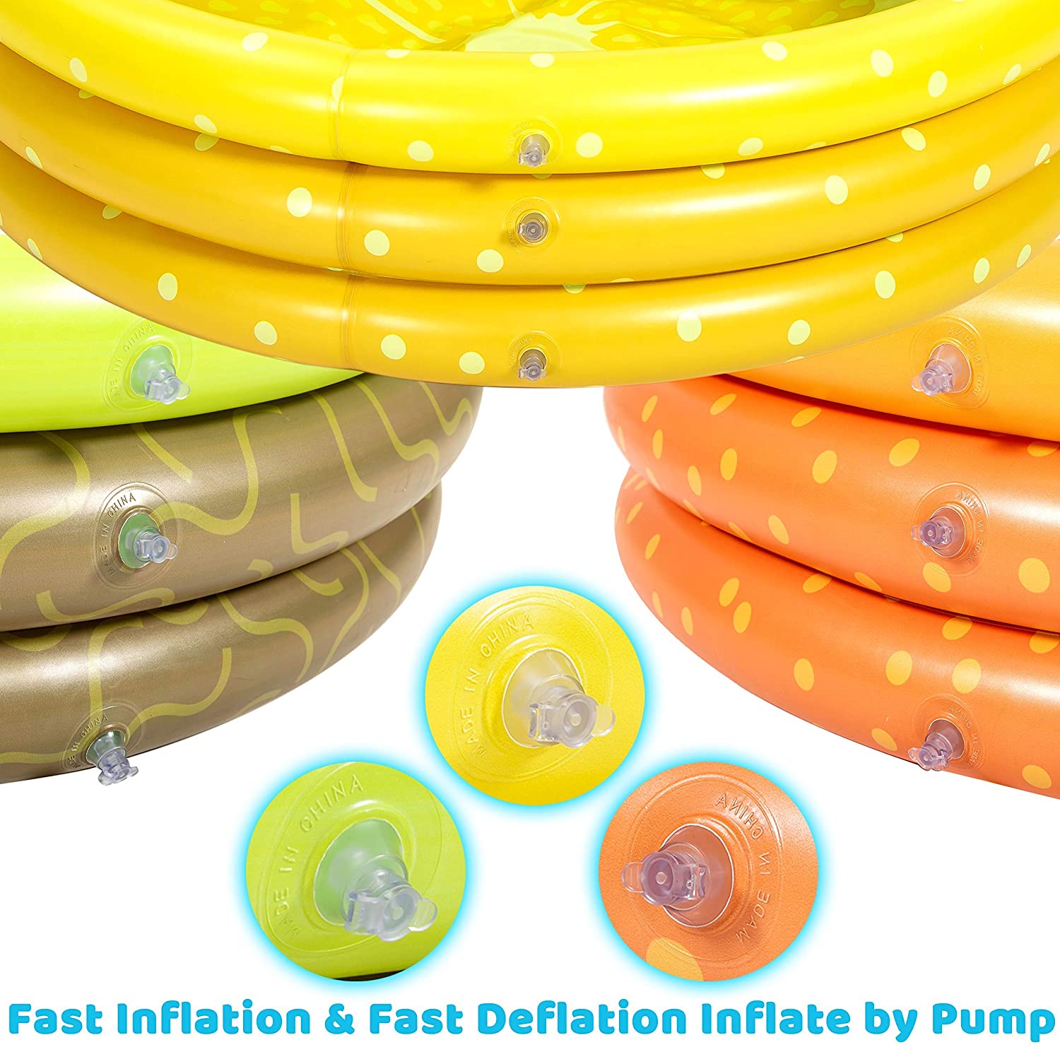 Yexati Piscina Gonfiabile Bambini 114 cm 3 Pezzi Frutta