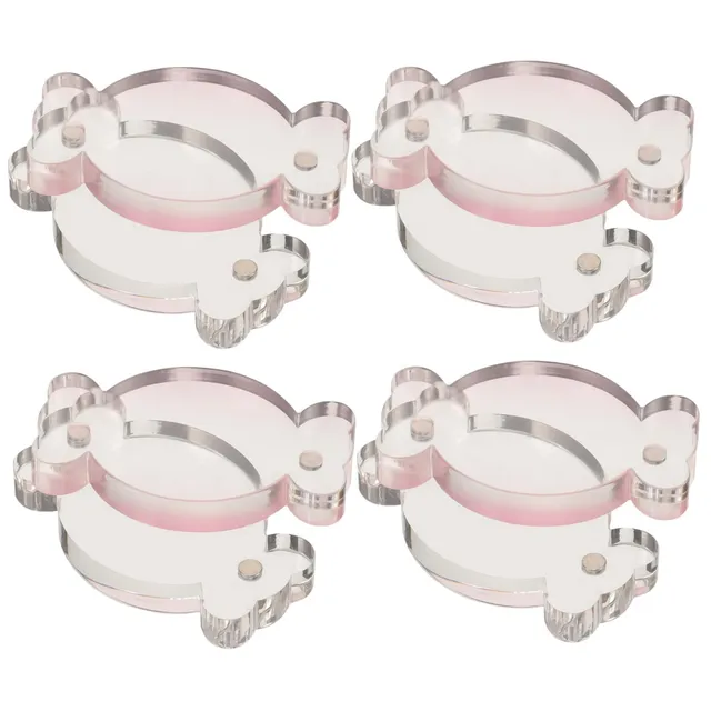 DOITOOL Espositore Magnetico Carte Acrilico Rosa 4 Pezzi