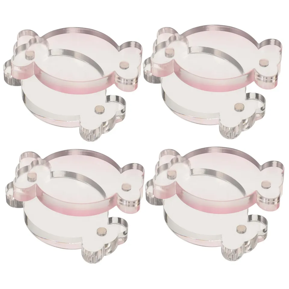 DOITOOL Espositore Magnetico Carte Acrilico Rosa 4 Pezzi