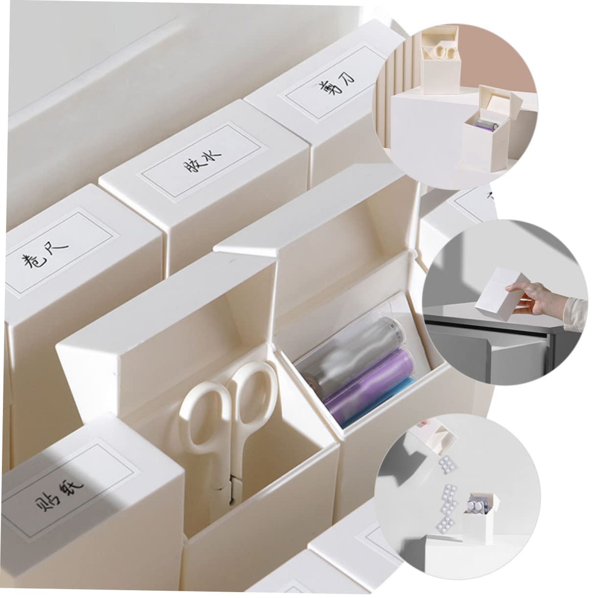 DOITOOL Scatole Cucito Plastica Bianca 3 Pezzi 9x5,8 cm