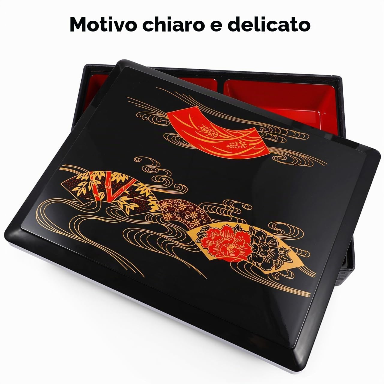 DOITOOL Bento Box Giapponese 5 Scomparti Laccato