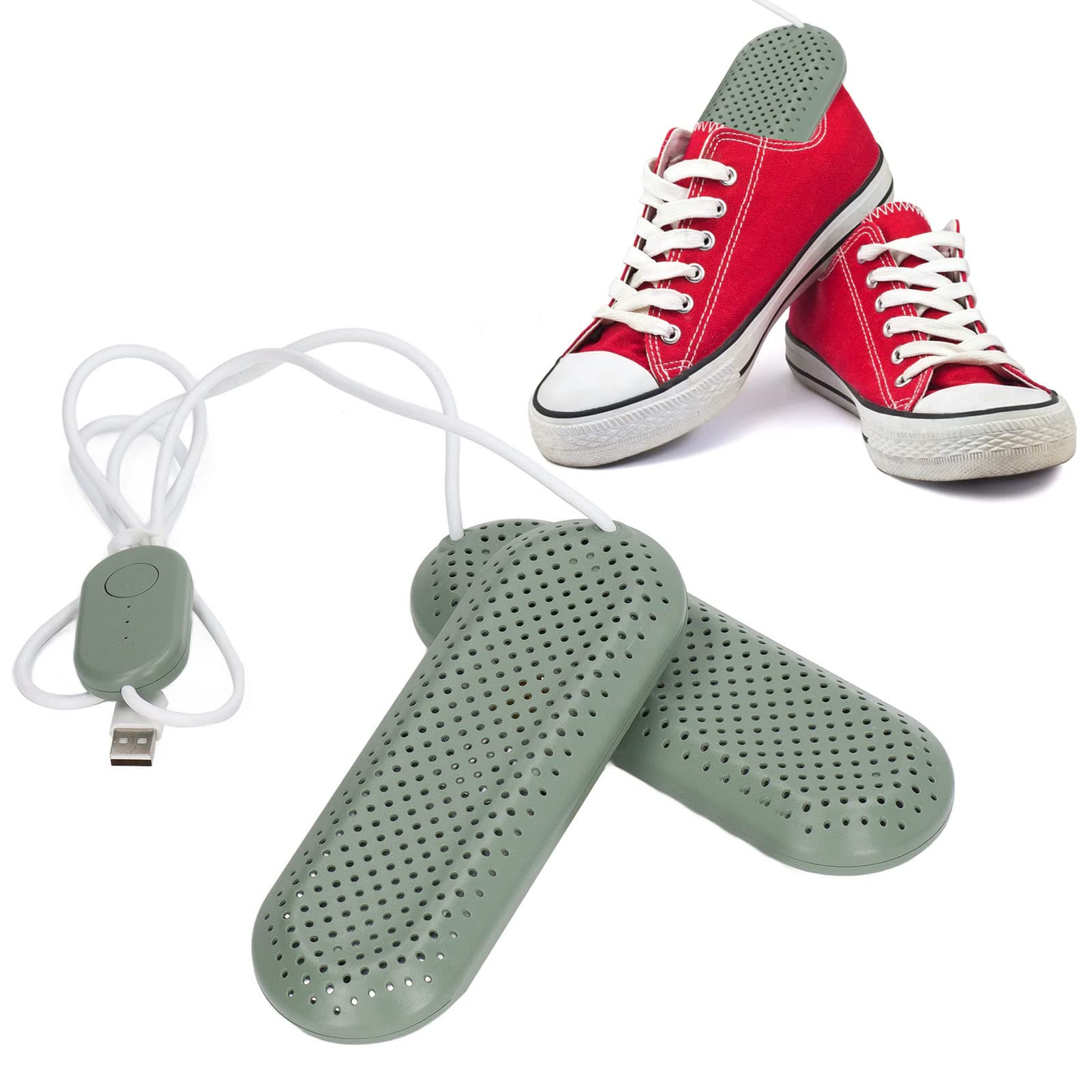 Saluaqui Asciugascarpe USB Deodorante Verde 50-55°C Programmata