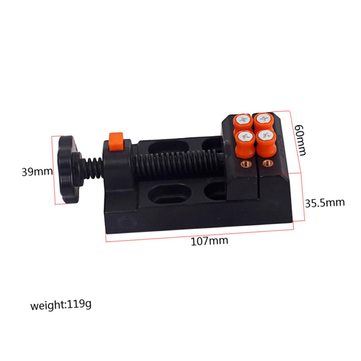 DOITOOL mini morsa da banco ganasce plastica nera per hobby