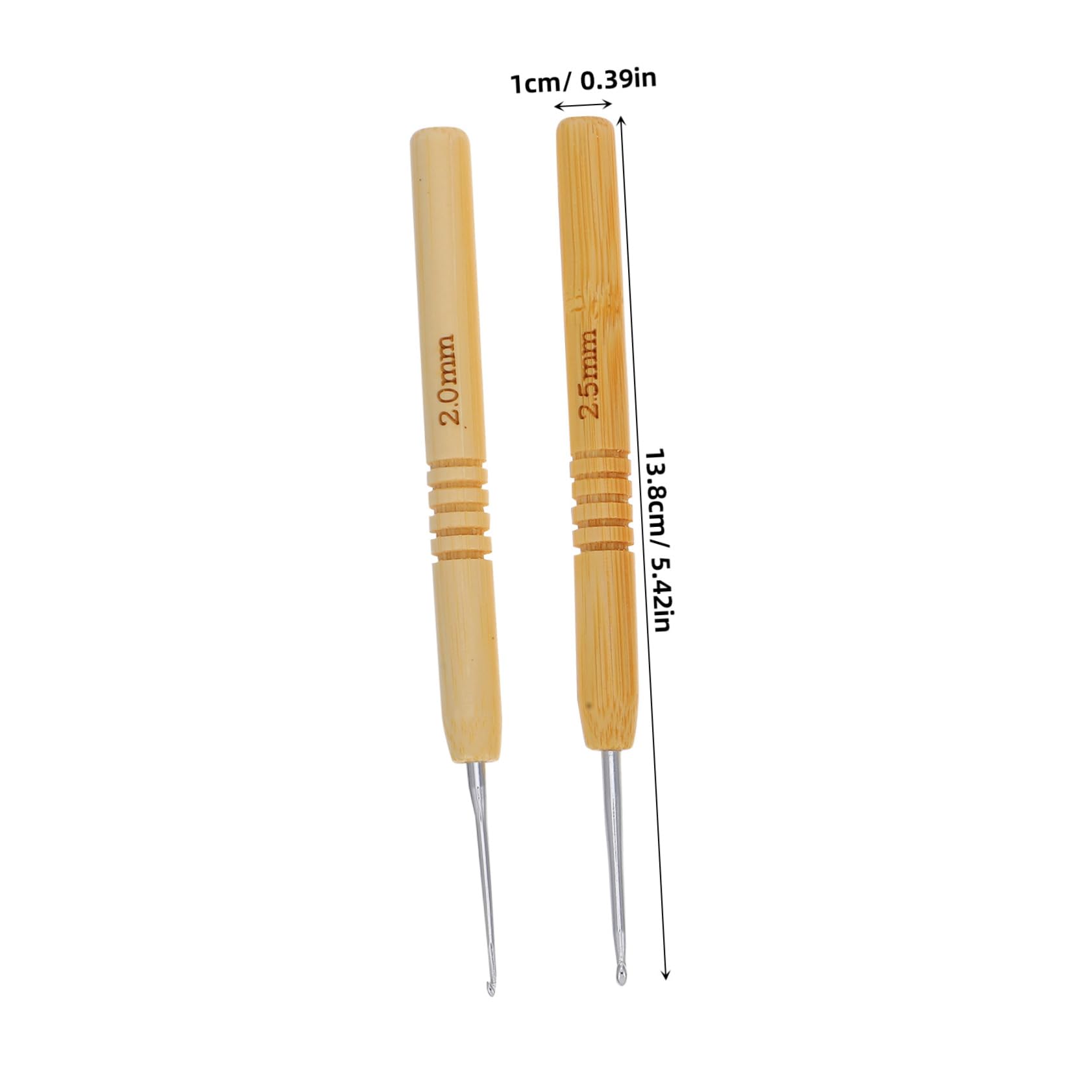 DOITOOL Uncinetti Legno Bambu 9pz Manico Ergonomico Beige