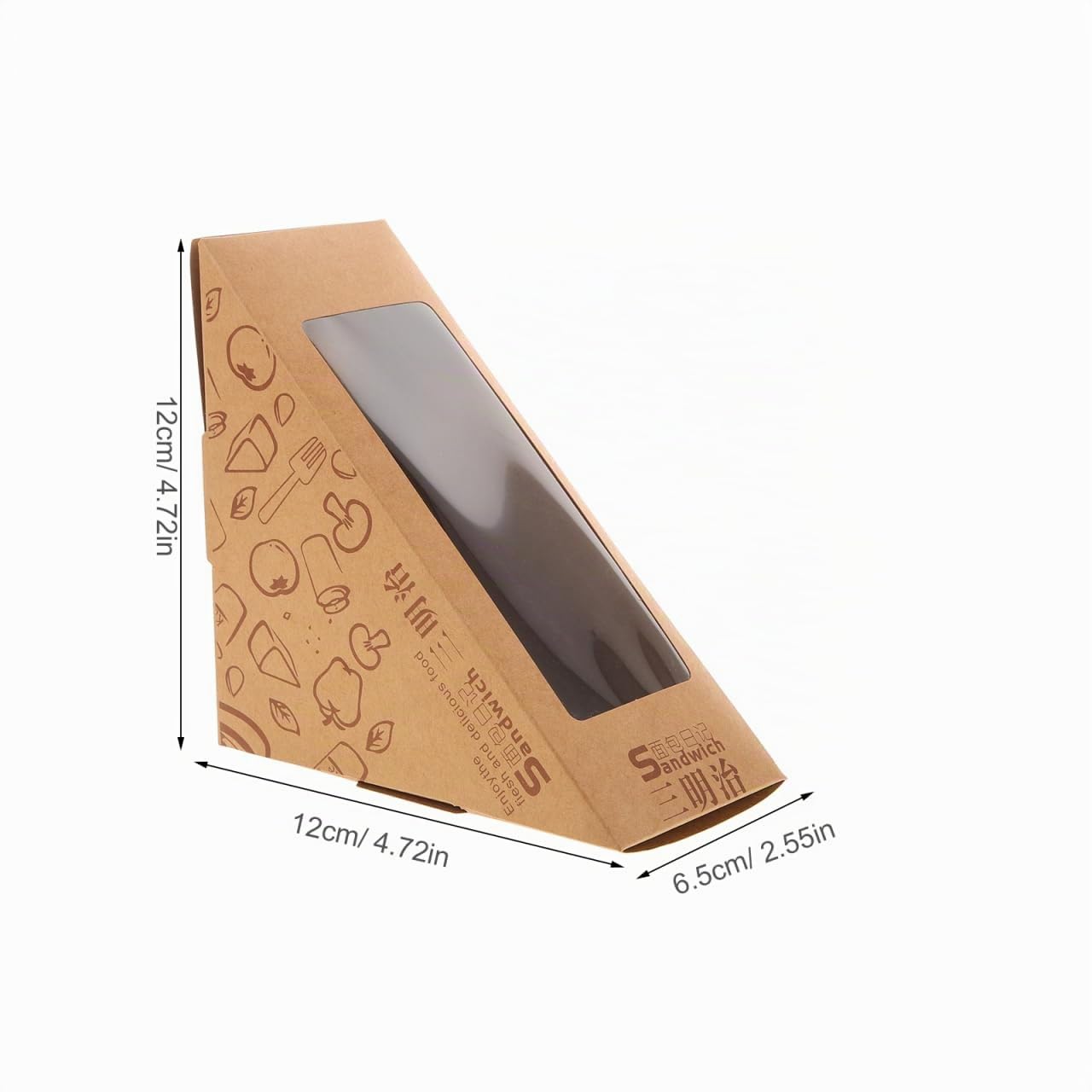 DOITOOL Scatole Sandwich con Finestra 100 Pezzi 12x12 cm