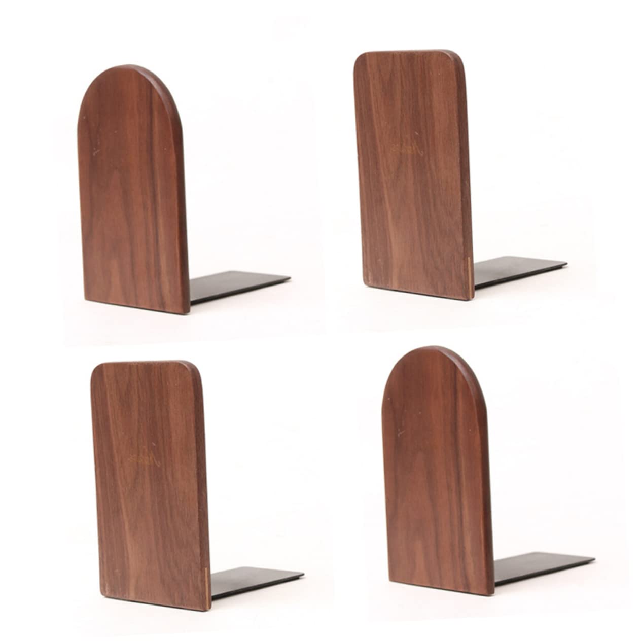 DOITOOL Fermalibri Legno Noce Nero Set 2 Pezzi 13x8 cm