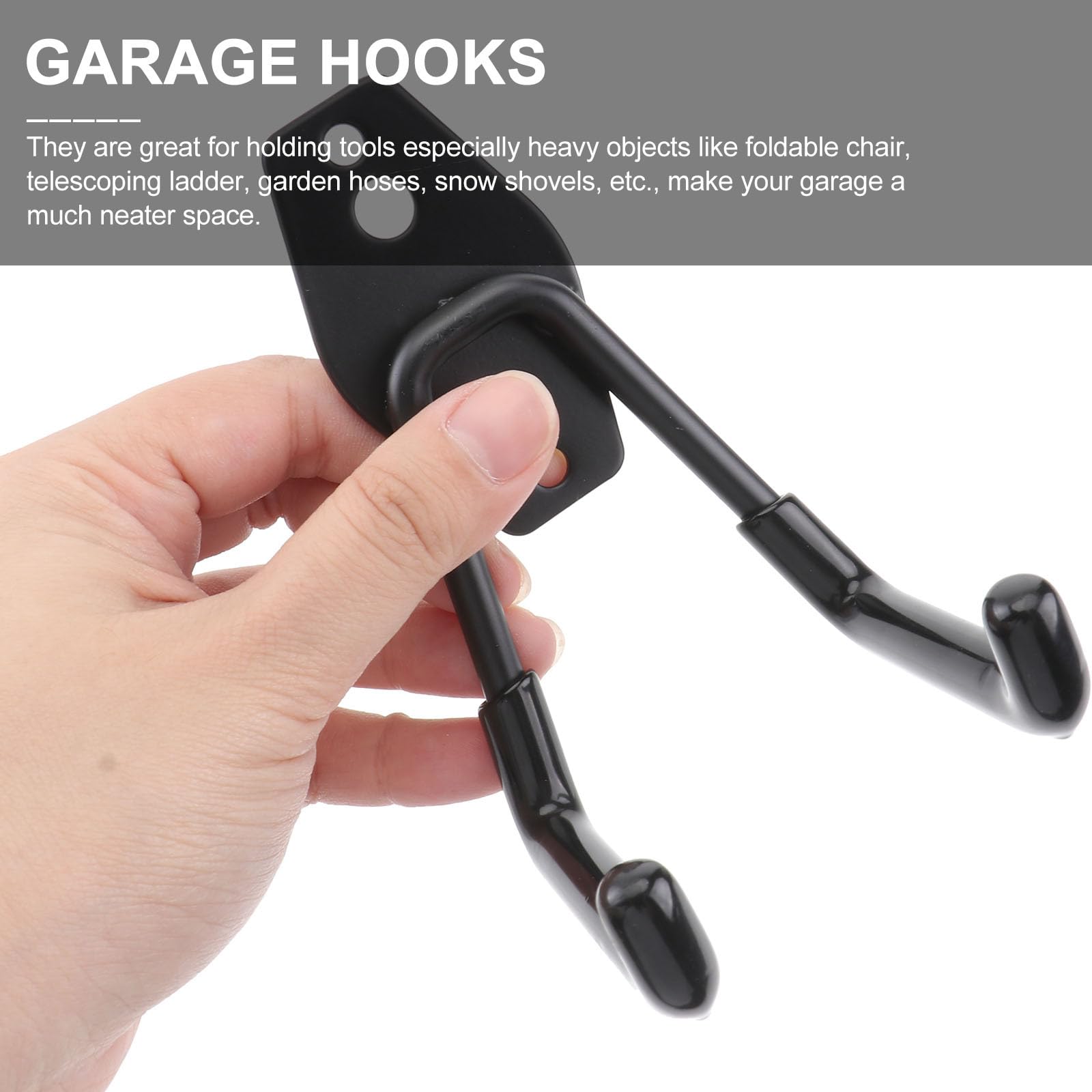 DOITOOL Ganci Parete Garage 11x7 cm 2 Pezzi Neri 30 kg