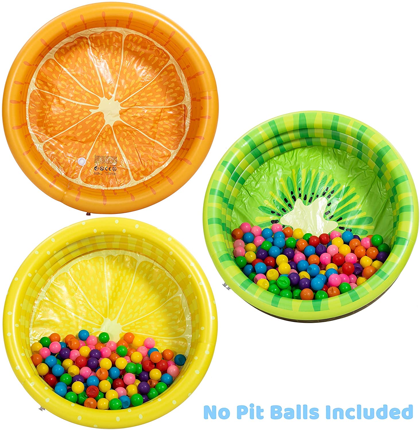 Yexati Piscina Gonfiabile Bambini 114 cm 3 Pezzi Frutta