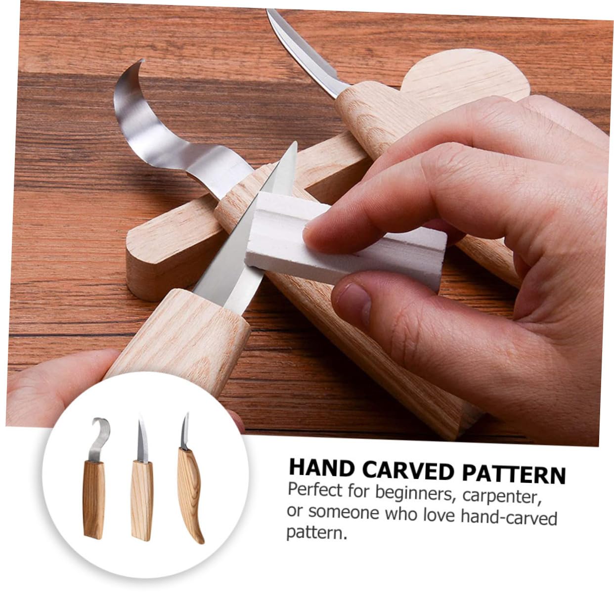 DOITOOL Set Coltelli Intaglio Legno 3 Pezzi con Supporto
