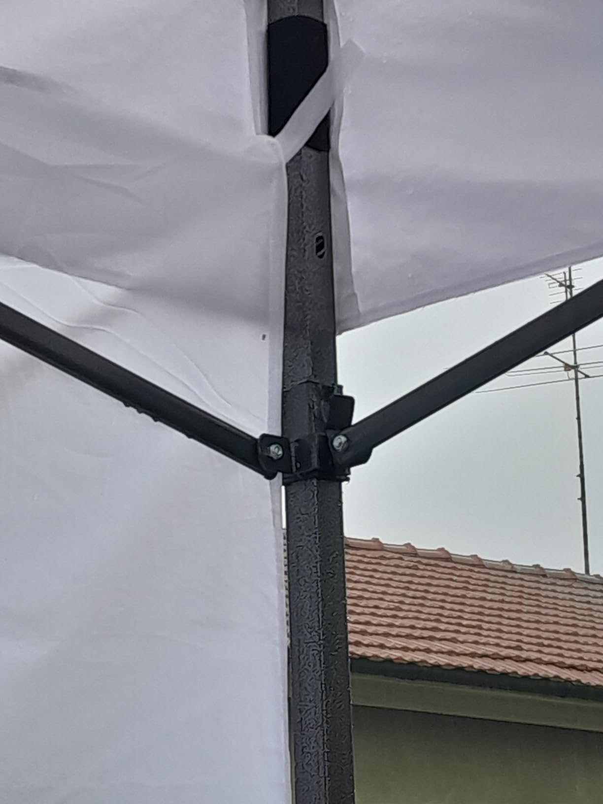 GrecoShop gazebo pieghevole 3x3 m bianco impermeabile fisarmonica