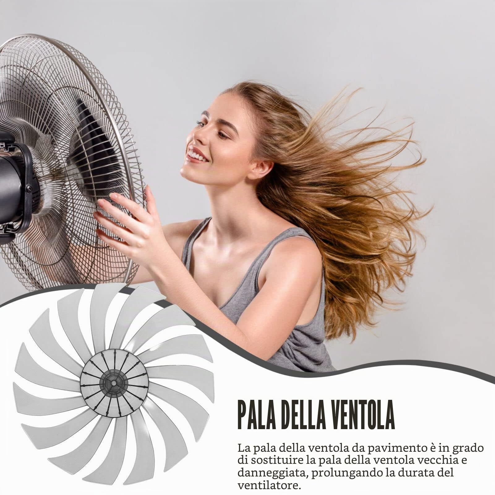 DOITOOL Elica Ricambio Ventilatore 14 Pollici 15 Pale Plastica