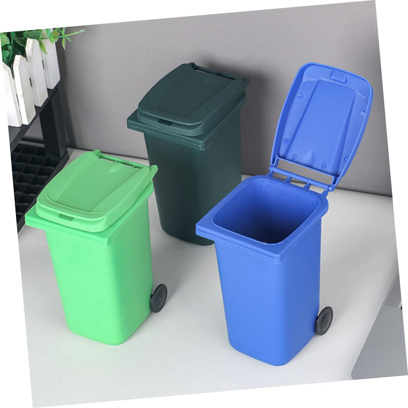 DOITOOL Mini Cestino Portapenne Scrivania 3 Pezzi Plastica