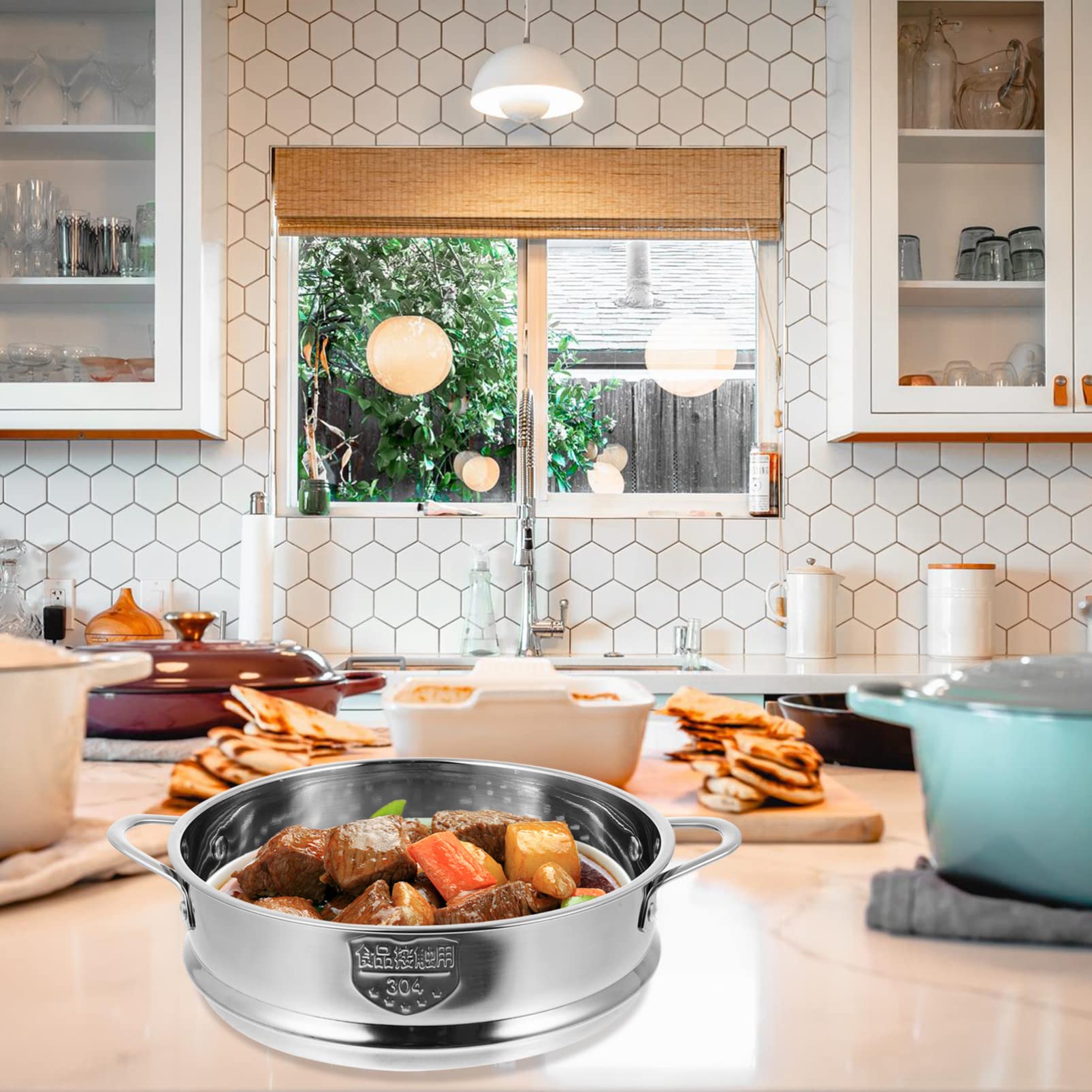 DOITOOL Vaporiera Acciaio Inox 18 cm per Gnocchi e Verdure