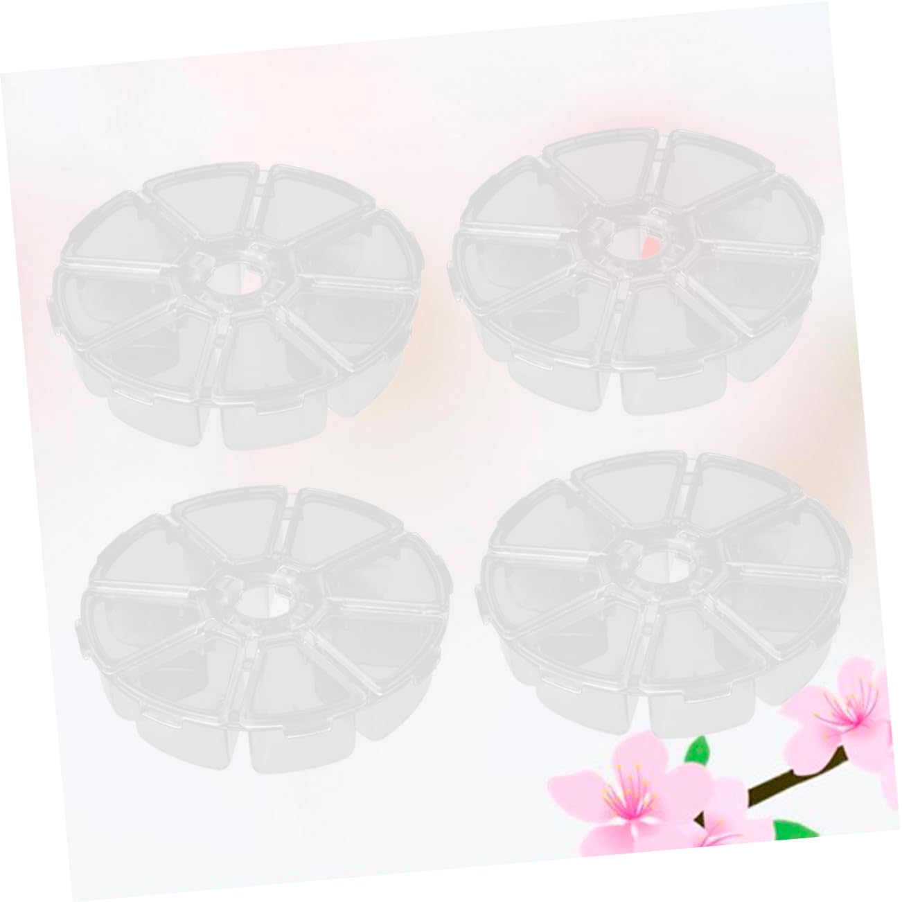 DOITOOL Scatola Gioielli Trasparente Plastica 8 Scomparti 4pz