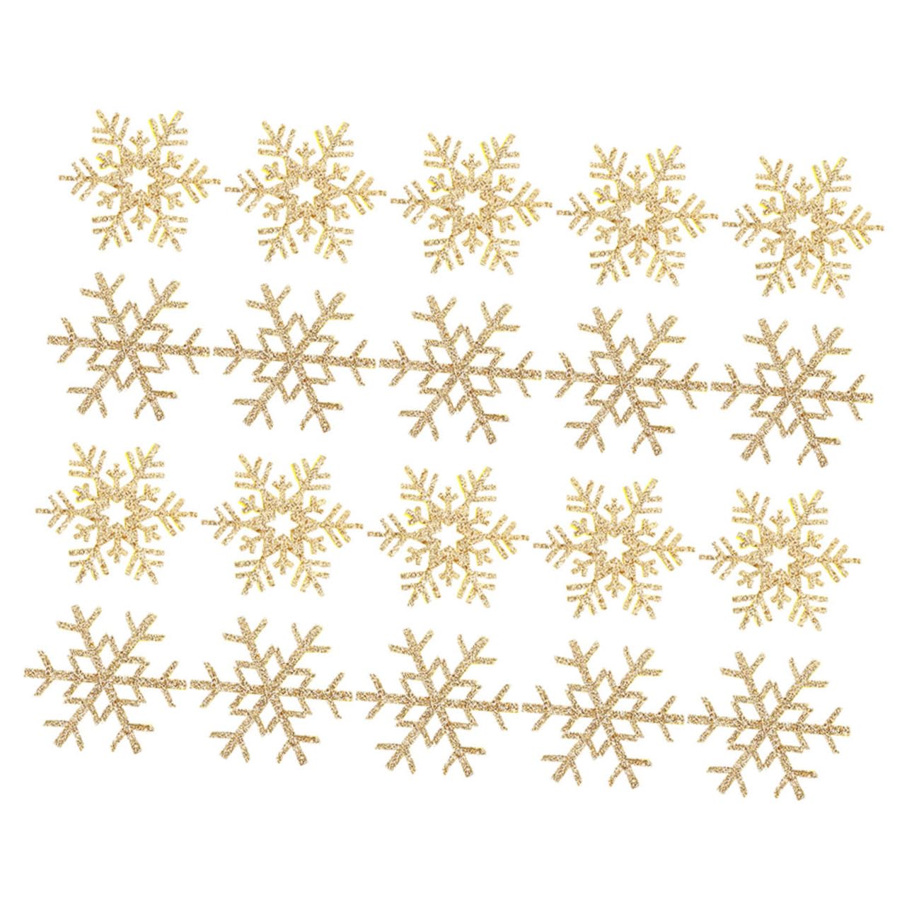 DOITOOL Toppe Fiocco Neve Oro Tessuto Ricamato 20 Pezzi
