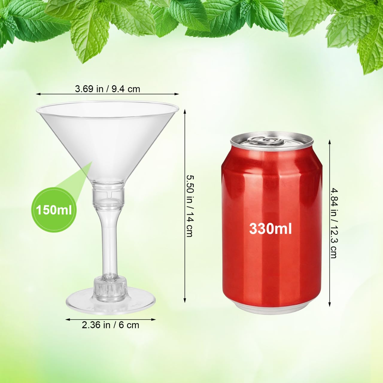 DOITOOL Martini Bicchieri Plastica Trasparenti 20 Pezzi