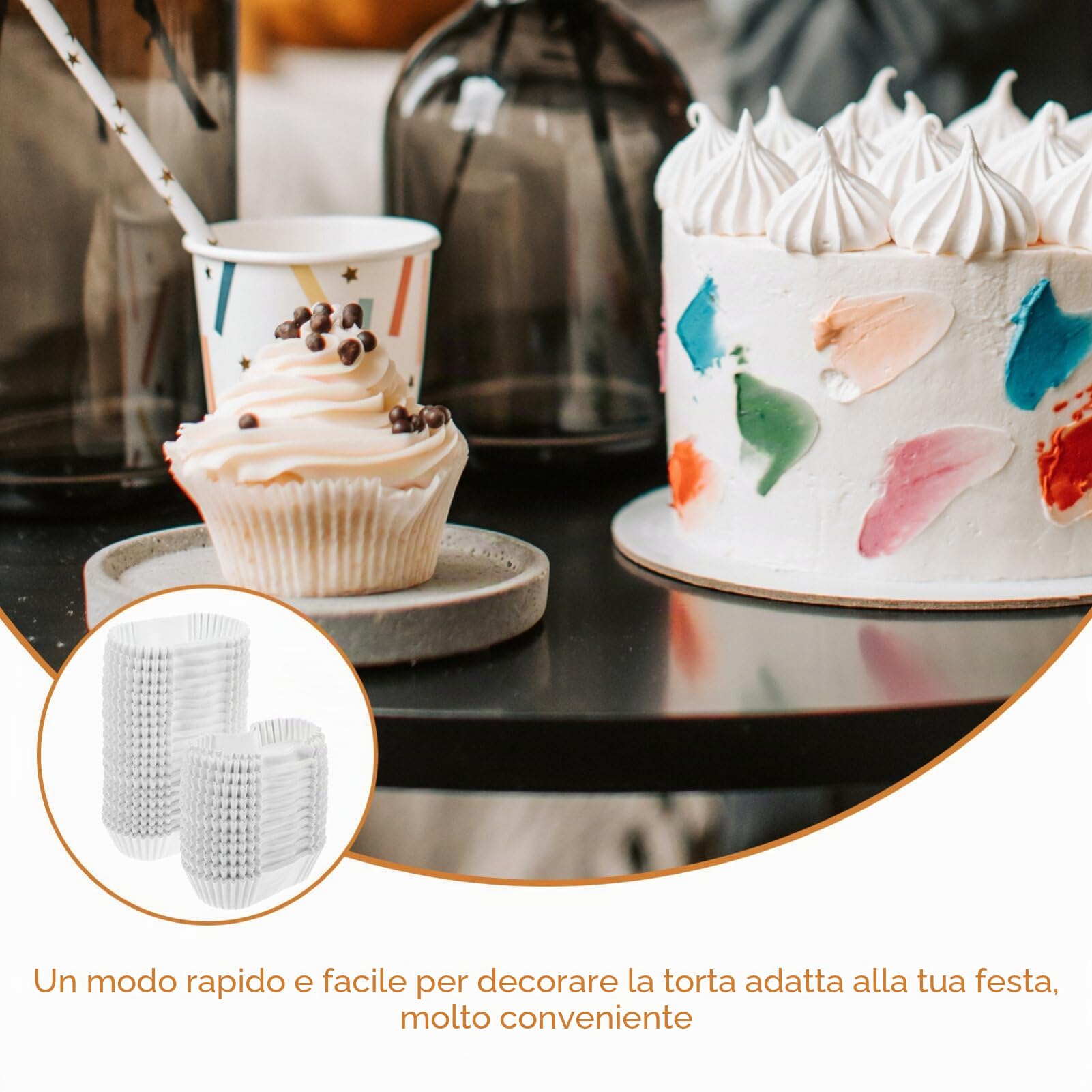 DOITOOL Pirottini Carta Barchetta Muffin 7,3 cm Forno