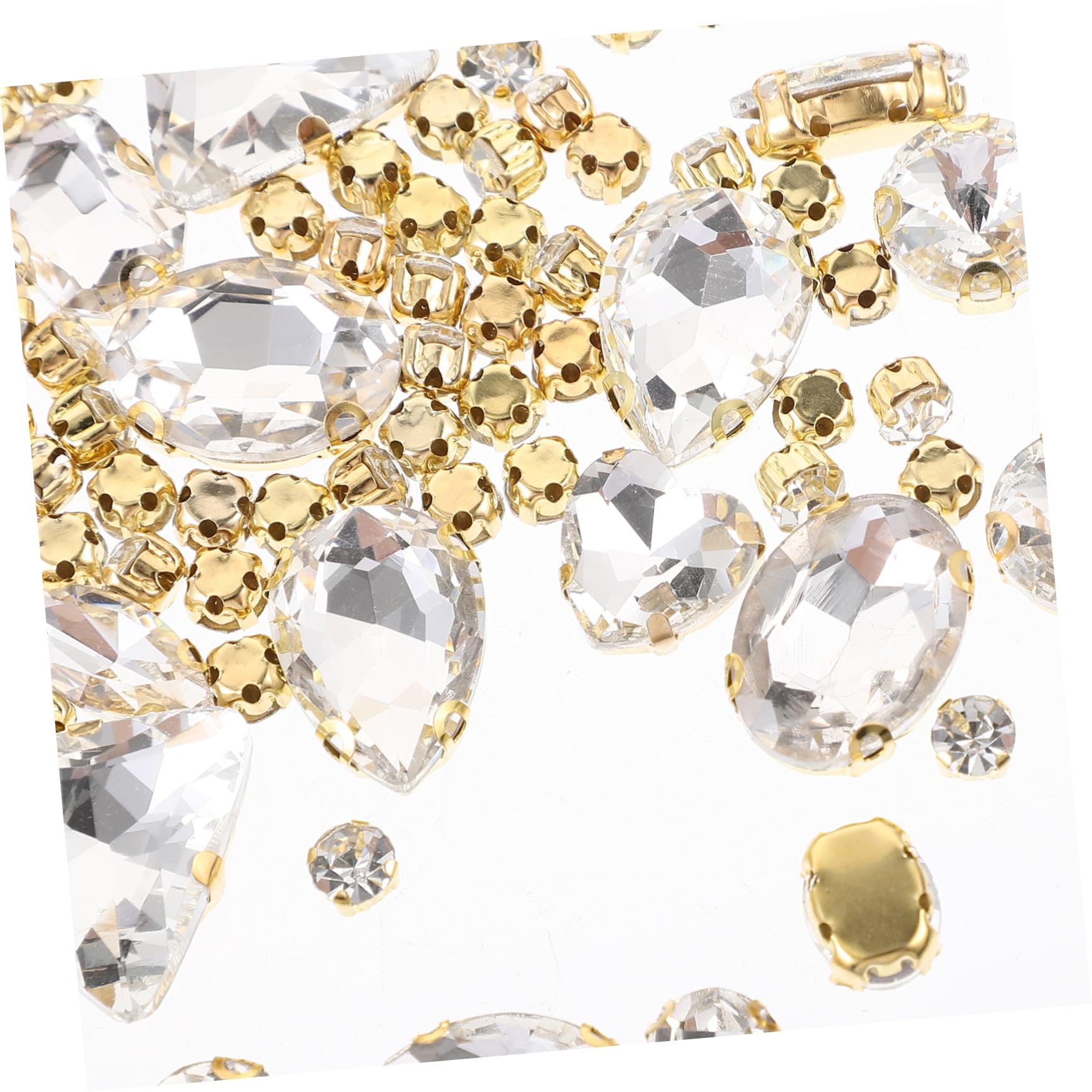 DOITOOL Strass da Cucire Vetro Bianchi Artiglio 130 Pezzi