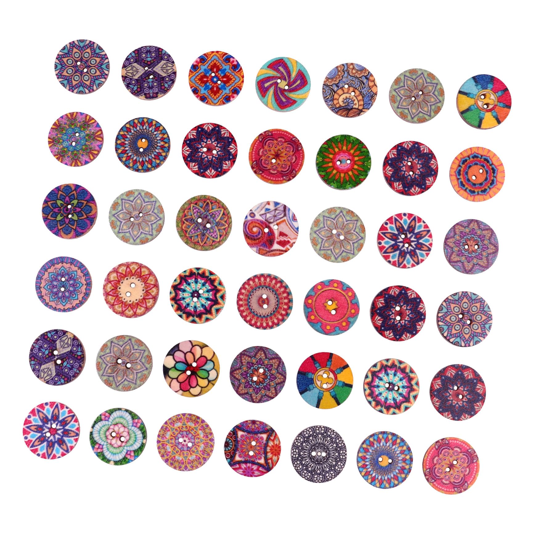 Doitool bottoni legno fiore 2x2 cm 200 pezzi