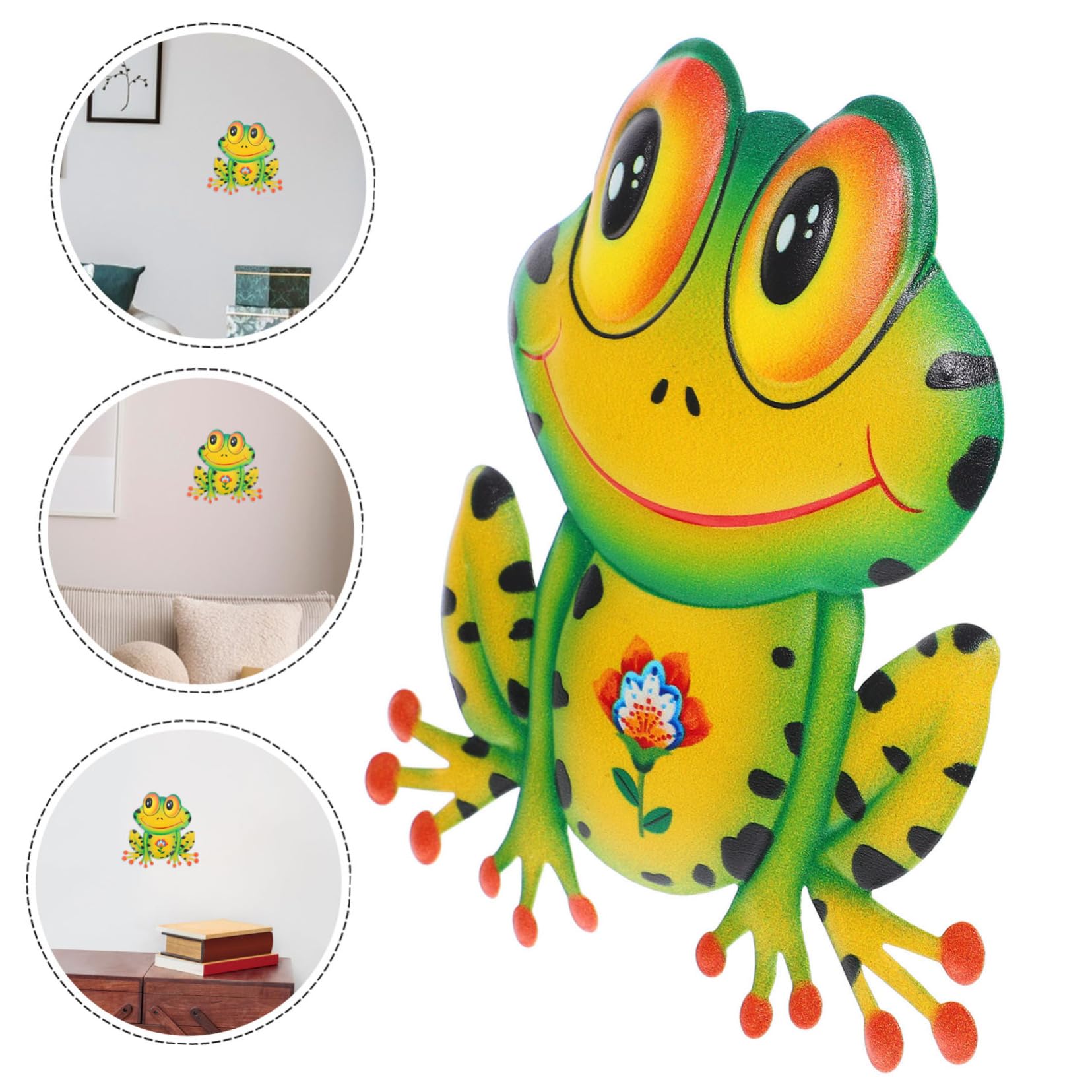 DOITOOL Decorazione Parete Rana in Ferro Gialla 15 cm