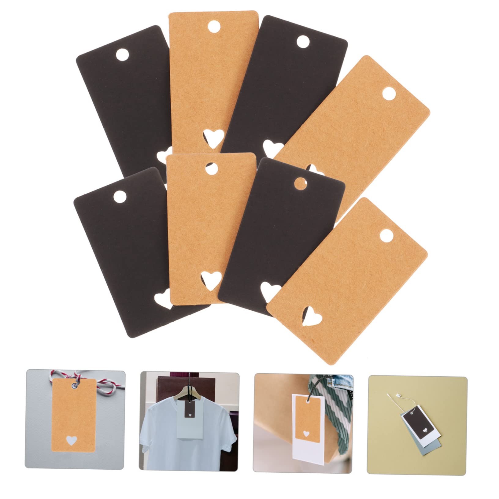 DOITOOL Etichette Carta Forate Avana 200 Pezzi 5x3 cm