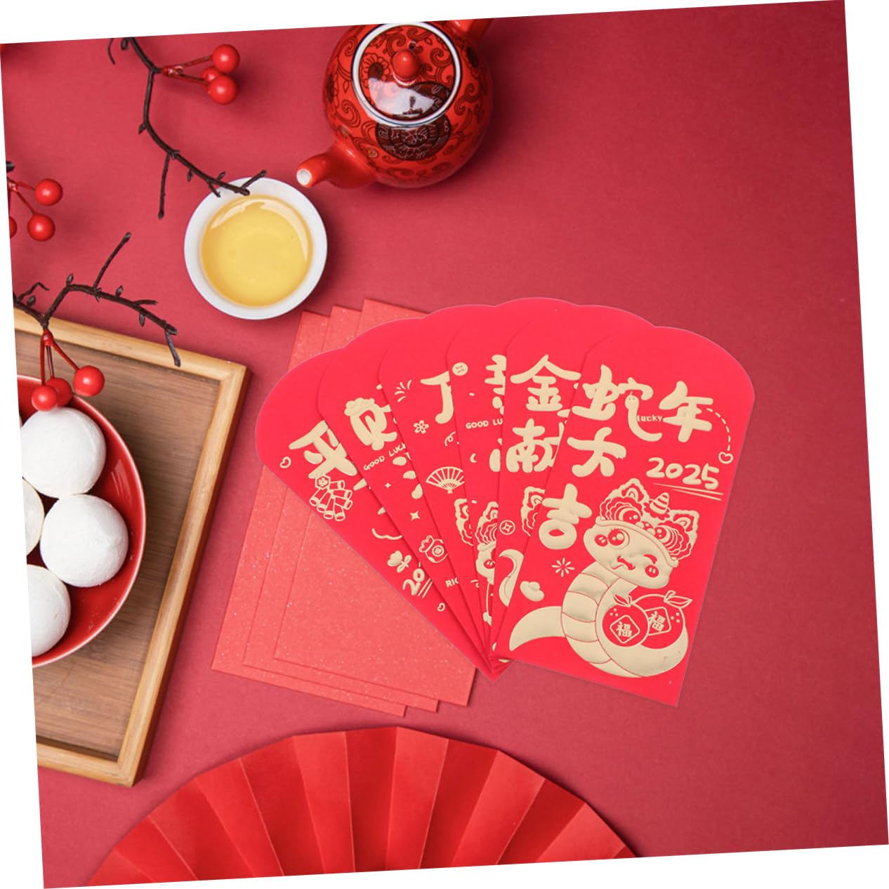 DOITOOL Buste Rosse Cinesi Carta 24 Pezzi 17x9 cm